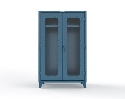 Extreme Duty 12 GA Clear View Uniform Cabinet with Hanger Rod, 1 Shelf - 48 In. W x 24 In. D x 78 In. H - 46-LD-WR-241-5001