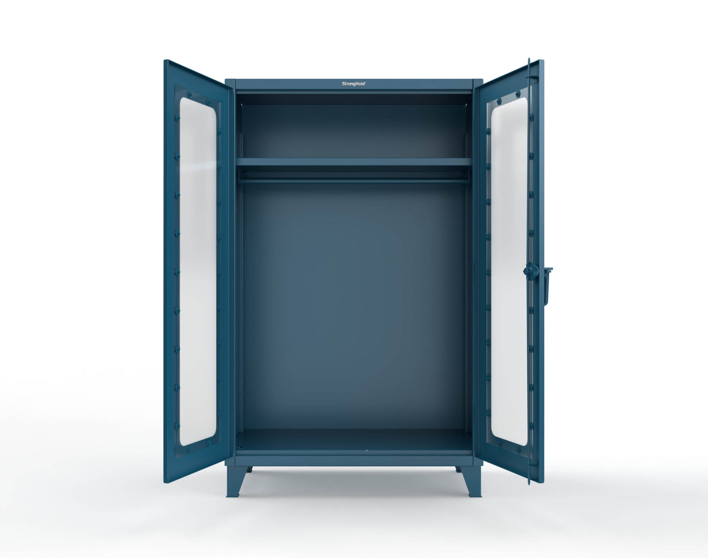 Extreme Duty 12 GA Clear View Uniform Cabinet with Hanger Rod, 1 Shelf - 48 In. W x 24 In. D x 78 In. H - 46-LD-WR-241-5001
