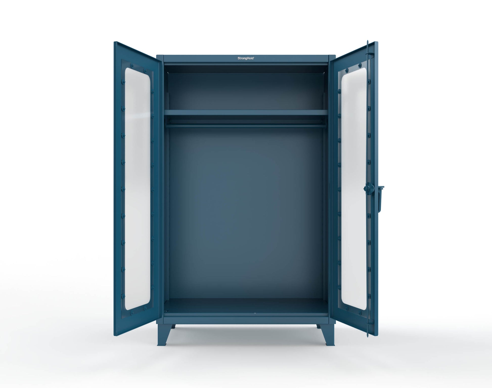 Extreme Duty 12 GA Clear View Uniform Cabinet with Hanger Rod, 1 Shelf - 48 In. W x 24 In. D x 78 In. H - 46-LD-WR-241-5001