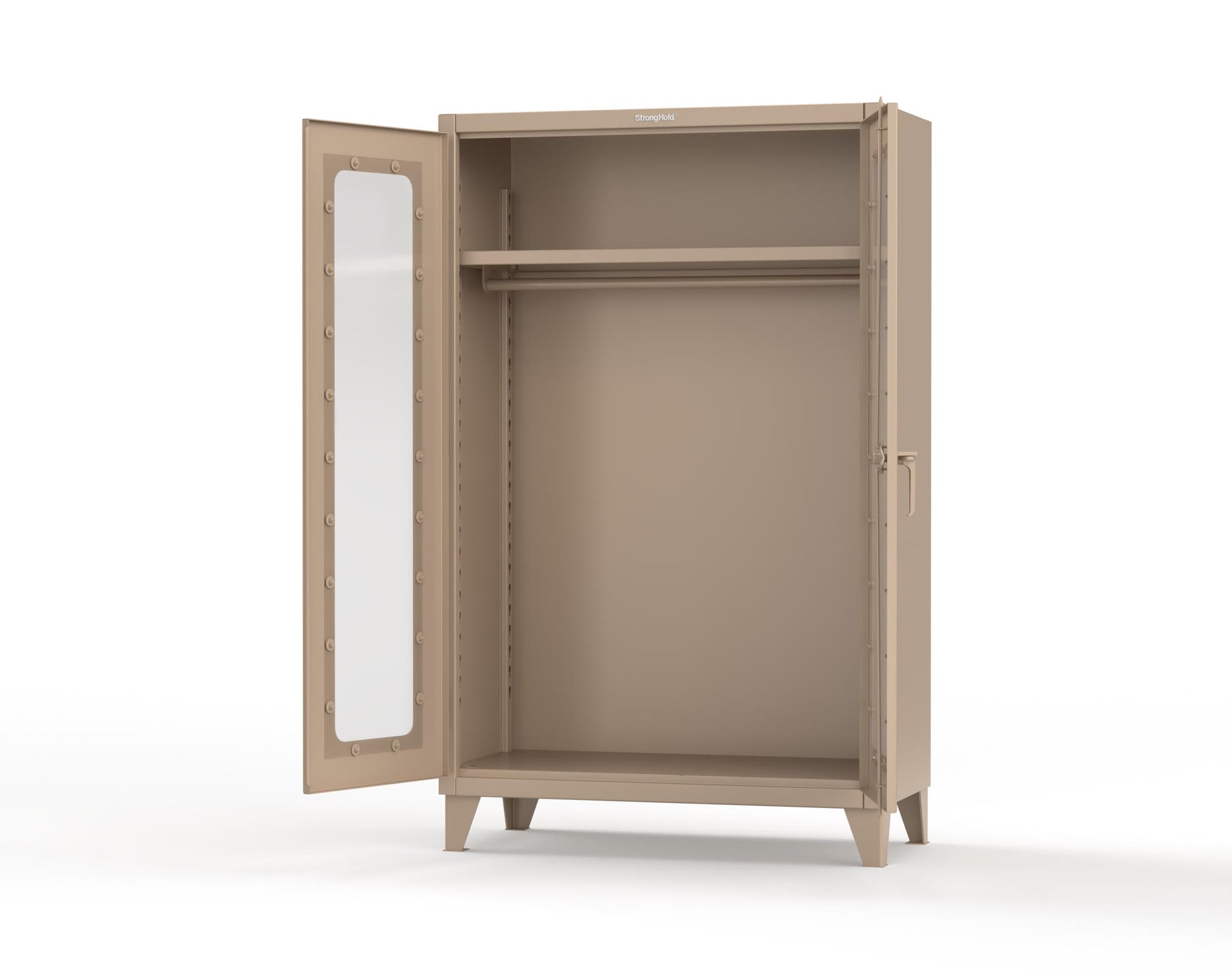 Extreme Duty 12 GA Clear View Uniform Cabinet with Hanger Rod, 1 Shelf - 48 In. W x 24 In. D x 78 In. H - 46-LD-WR-241-1019