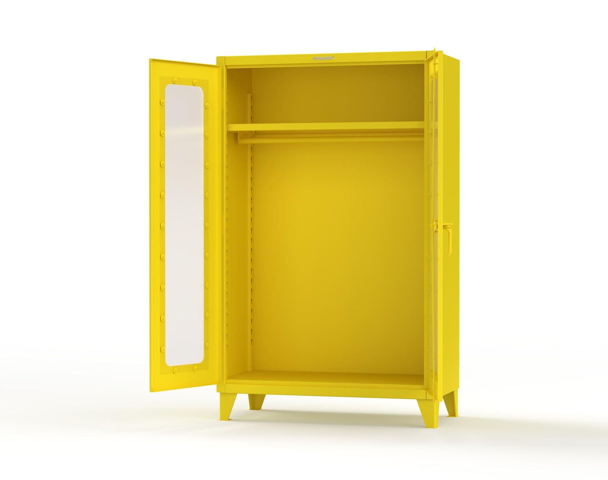 Extreme Duty 12 GA Clear View Uniform Cabinet with Hanger Rod, 1 Shelf - 48 In. W x 24 In. D x 78 In. H - 46-LD-WR-241-1021