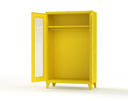 Extreme Duty 12 GA Clear View Uniform Cabinet with Hanger Rod, 1 Shelf - 48 In. W x 24 In. D x 78 In. H - 46-LD-WR-241-1021