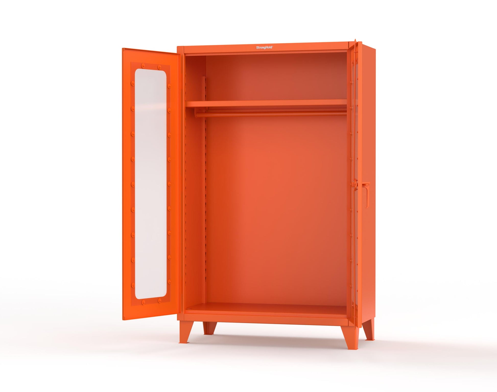 Extreme Duty 12 GA Clear View Uniform Cabinet with Hanger Rod, 1 Shelf - 48 In. W x 24 In. D x 78 In. H - 46-LD-WR-241-2009