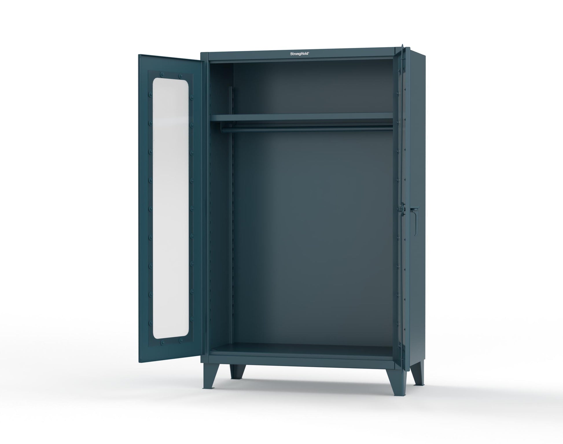 Extreme Duty 12 GA Clear View Uniform Cabinet with Hanger Rod, 1 Shelf - 48 In. W x 24 In. D x 78 In. H - 46-LD-WR-241-5001