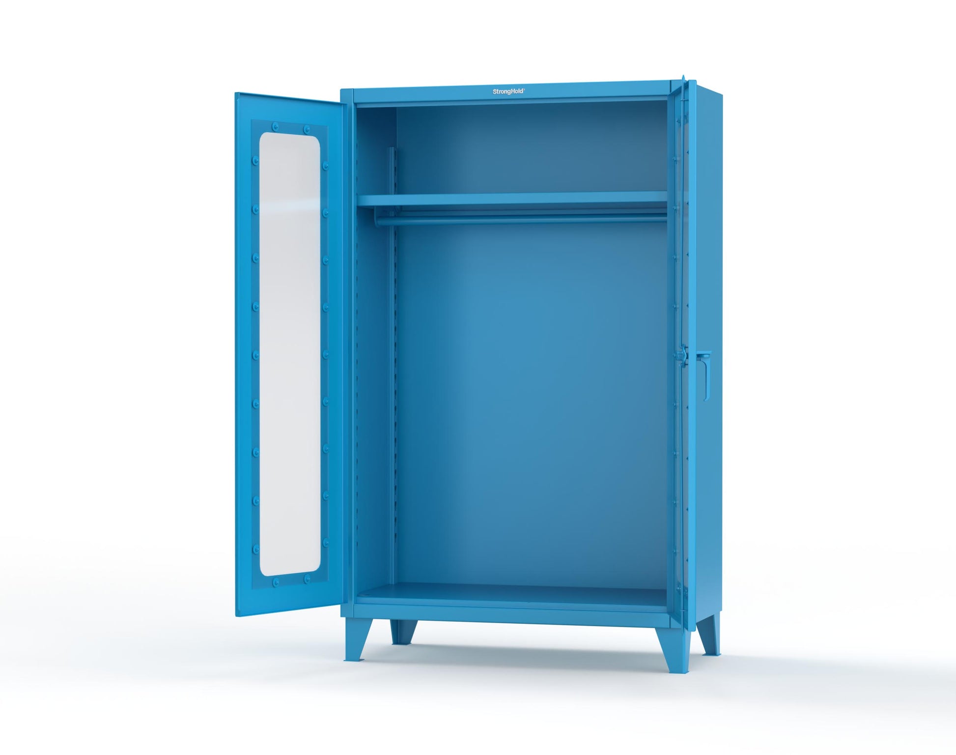 Extreme Duty 12 GA Clear View Uniform Cabinet with Hanger Rod, 1 Shelf - 48 In. W x 24 In. D x 78 In. H - 46-LD-WR-241-5012