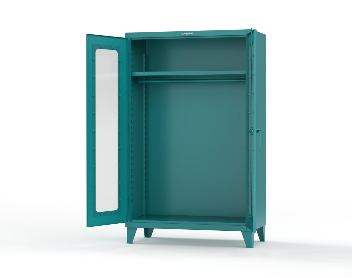 Extreme Duty 12 GA Clear View Uniform Cabinet with Hanger Rod, 1 Shelf - 48 In. W x 24 In. D x 78 In. H - 46-LD-WR-241-5021