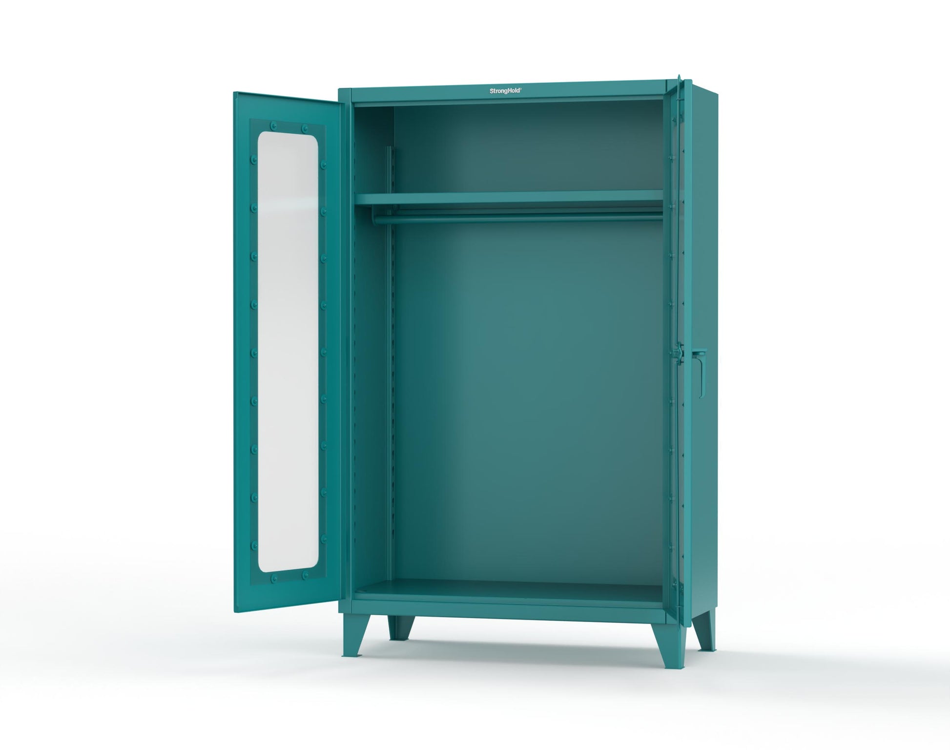 Extreme Duty 12 GA Clear View Uniform Cabinet with Hanger Rod, 1 Shelf - 48 In. W x 24 In. D x 78 In. H - 46-LD-WR-241-5021