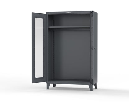 Extreme Duty 12 GA Clear View Uniform Cabinet with Hanger Rod, 1 Shelf - 48 In. W x 24 In. D x 78 In. H - 46-LD-WR-241-7024