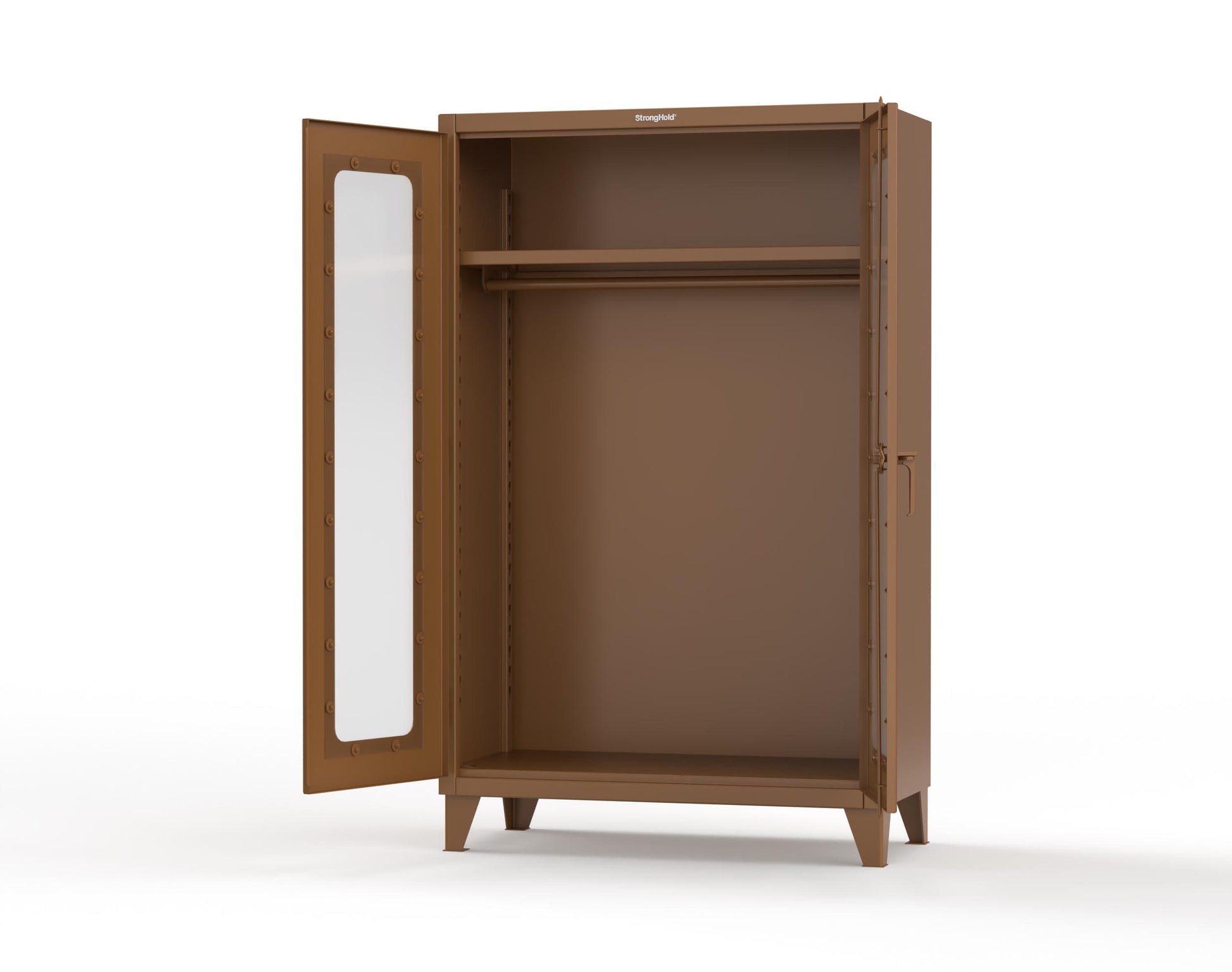 Extreme Duty 12 GA Clear View Uniform Cabinet with Hanger Rod, 1 Shelf - 48 In. W x 24 In. D x 78 In. H - 46-LD-WR-241-8008