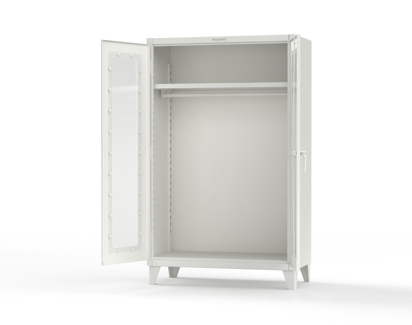 Extreme Duty 12 GA Clear View Uniform Cabinet with Hanger Rod, 1 Shelf - 48 In. W x 24 In. D x 78 In. H - 46-LD-WR-241-9003