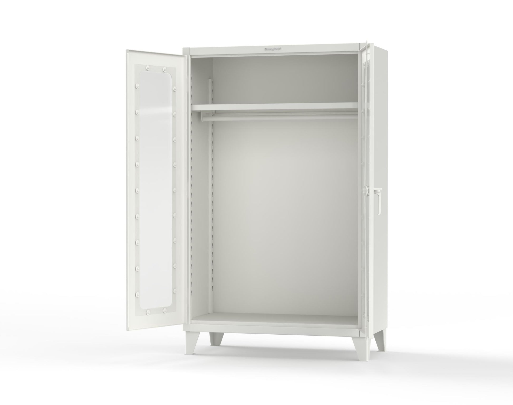 Extreme Duty 12 GA Clear View Uniform Cabinet with Hanger Rod, 1 Shelf - 48 In. W x 24 In. D x 78 In. H - 46-LD-WR-241-9003