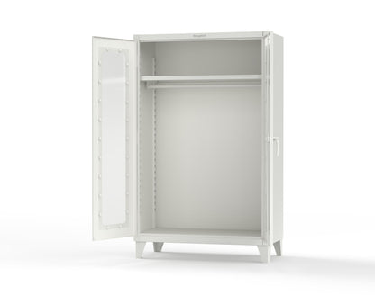 Extreme Duty 12 GA Clear View Uniform Cabinet with Hanger Rod, 1 Shelf - 48 In. W x 24 In. D x 78 In. H - 46-LD-WR-241-9003