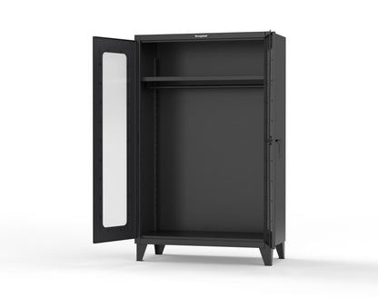 Extreme Duty 12 GA Clear View Uniform Cabinet with Hanger Rod, 1 Shelf - 48 In. W x 24 In. D x 78 In. H - 46-LD-WR-241-9005