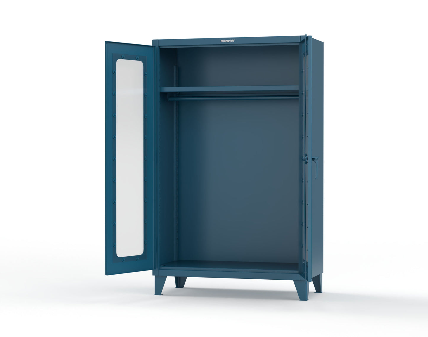 Extreme Duty 12 GA Clear View Uniform Cabinet with Hanger Rod, 1 Shelf - 48 In. W x 24 In. D x 78 In. H - 46-LD-WR-241-5001