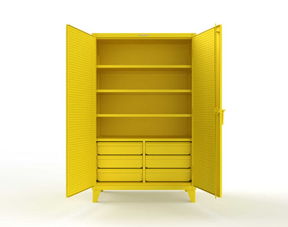 Extreme Duty 12 GA Cabinet with 4 Slide-Out Shelves, 6 Half-Width Drawers with Dividers - 48 In. W x 24 In. D x 78 In. H - 46-PB-244SOS-6/5DBPH-1021