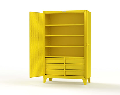 Extreme Duty 12 GA Cabinet with 4 Slide-Out Shelves, 6 Half-Width Drawers with Dividers - 48 In. W x 24 In. D x 78 In. H - 46-PB-244SOS-6/5DBPH-1021