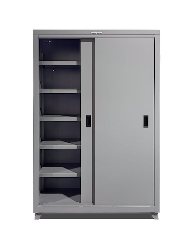 Extra Heavy Duty 14 GA Cabinet with Sliding Doors and 5 Shelves – 48 In. W x 18 In. D x 75 In. H