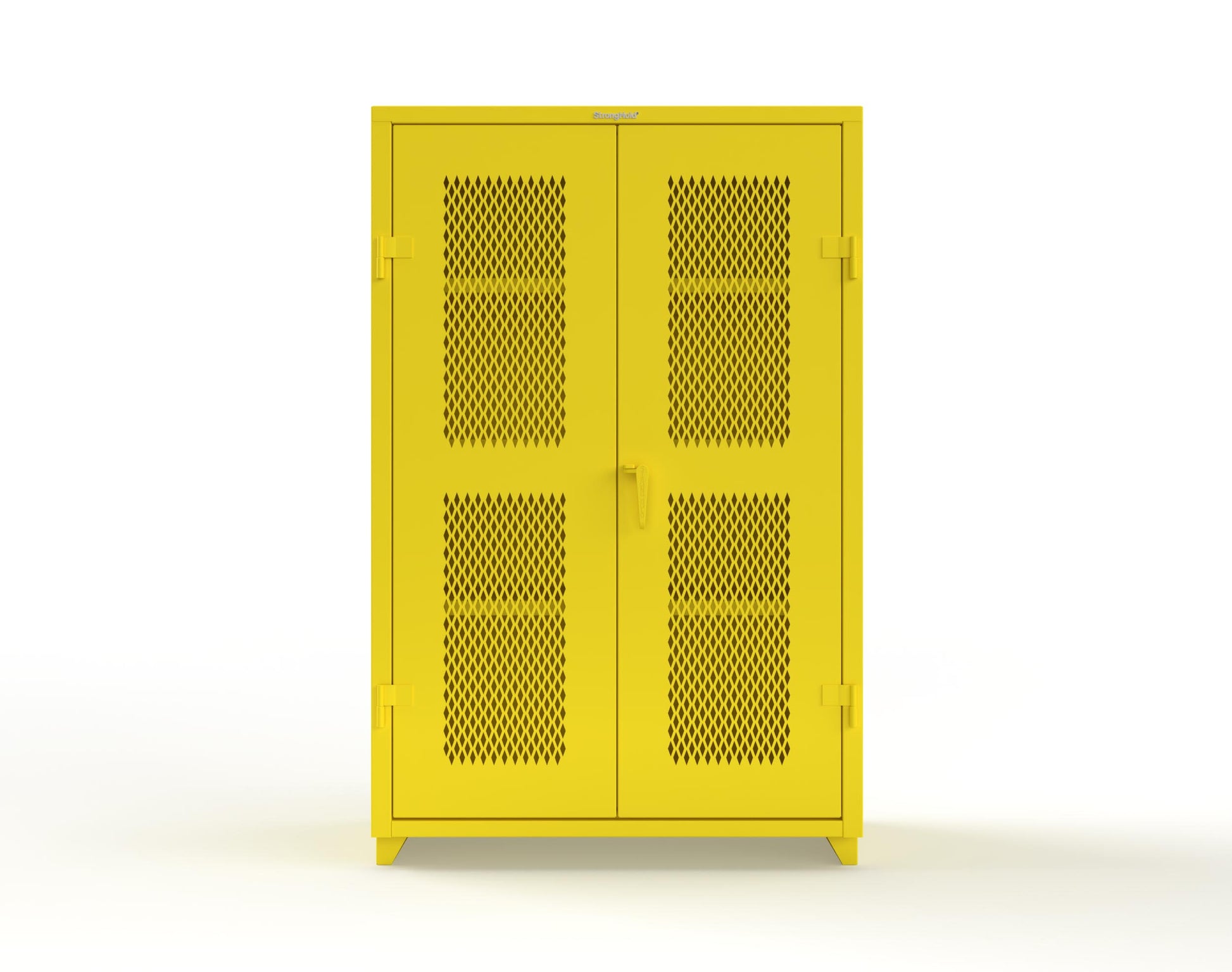 Extra Heavy Duty 14 GA Cabinet with Ventilated (Diamond) Doors - 48 In. W x 24 In. D x 75 In. H - 46-V-243-L-1021