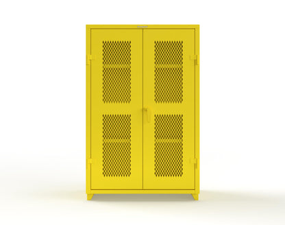 Extra Heavy Duty 14 GA Cabinet with Ventilated (Diamond) Doors - 48 In. W x 24 In. D x 75 In. H - 46-V-243-L-1021