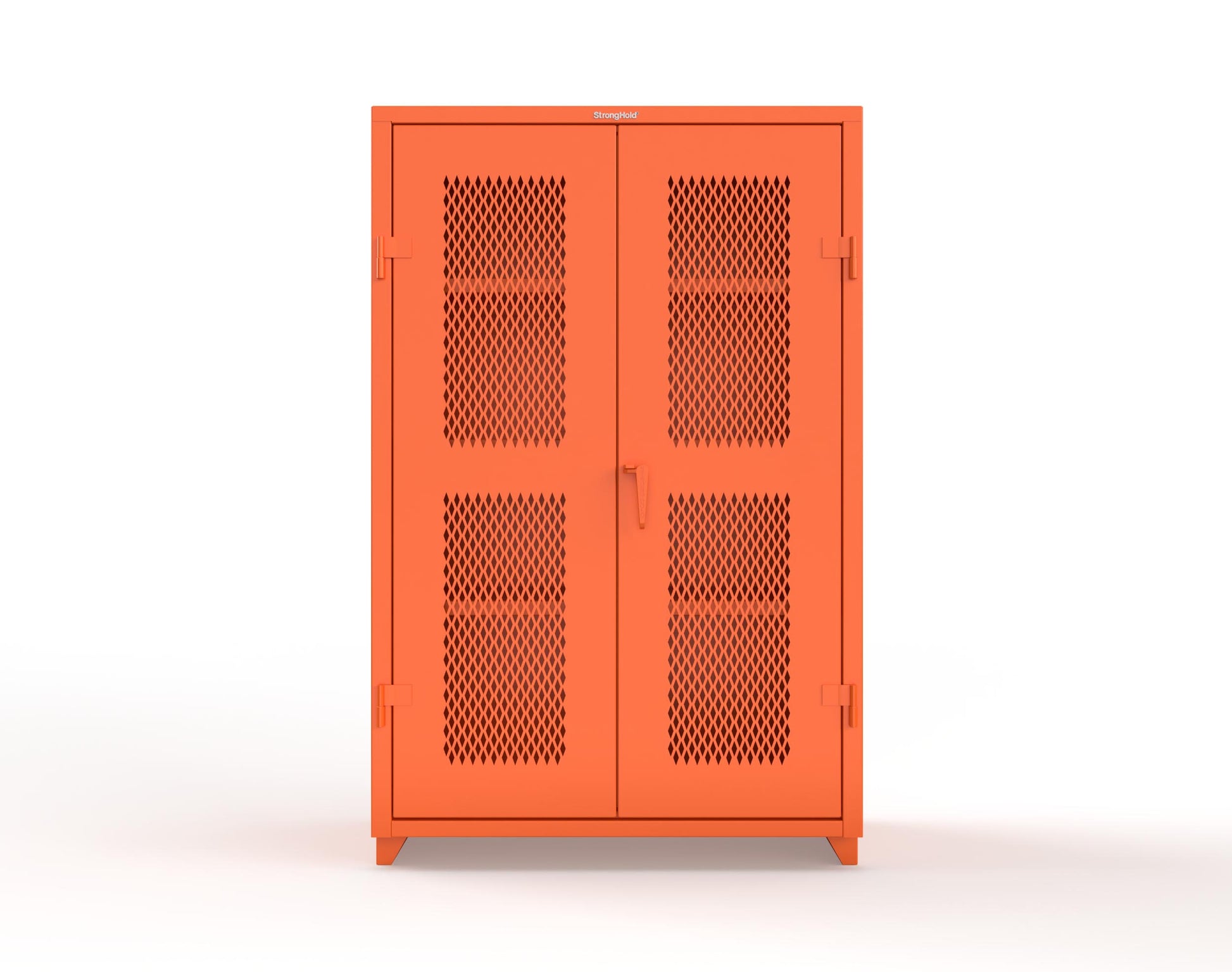 Extra Heavy Duty 14 GA Cabinet with Ventilated (Diamond) Doors - 48 In. W x 24 In. D x 75 In. H - 46-V-243-L-2009