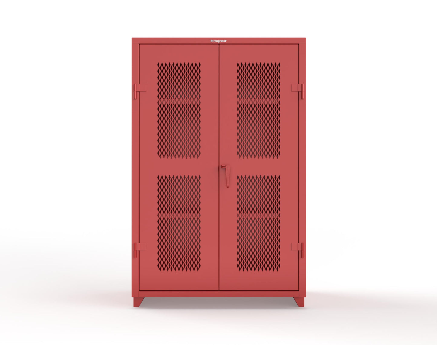 Extra Heavy Duty 14 GA Cabinet with Ventilated (Diamond) Doors - 48 In. W x 24 In. D x 75 In. H - 46-V-243-L-3001