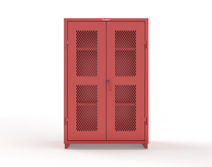 Extra Heavy Duty 14 GA Cabinet with Ventilated (Diamond) Doors - 48 In. W x 24 In. D x 75 In. H - 46-V-243-L-3001