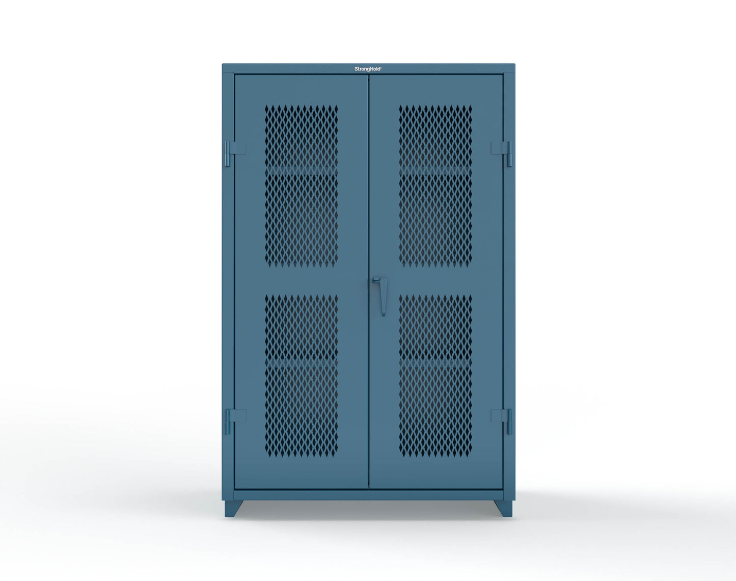 Extra Heavy Duty 14 GA Cabinet with Ventilated (Diamond) Doors - 48 In. W x 24 In. D x 75 In. H - 46-V-243-L-5001