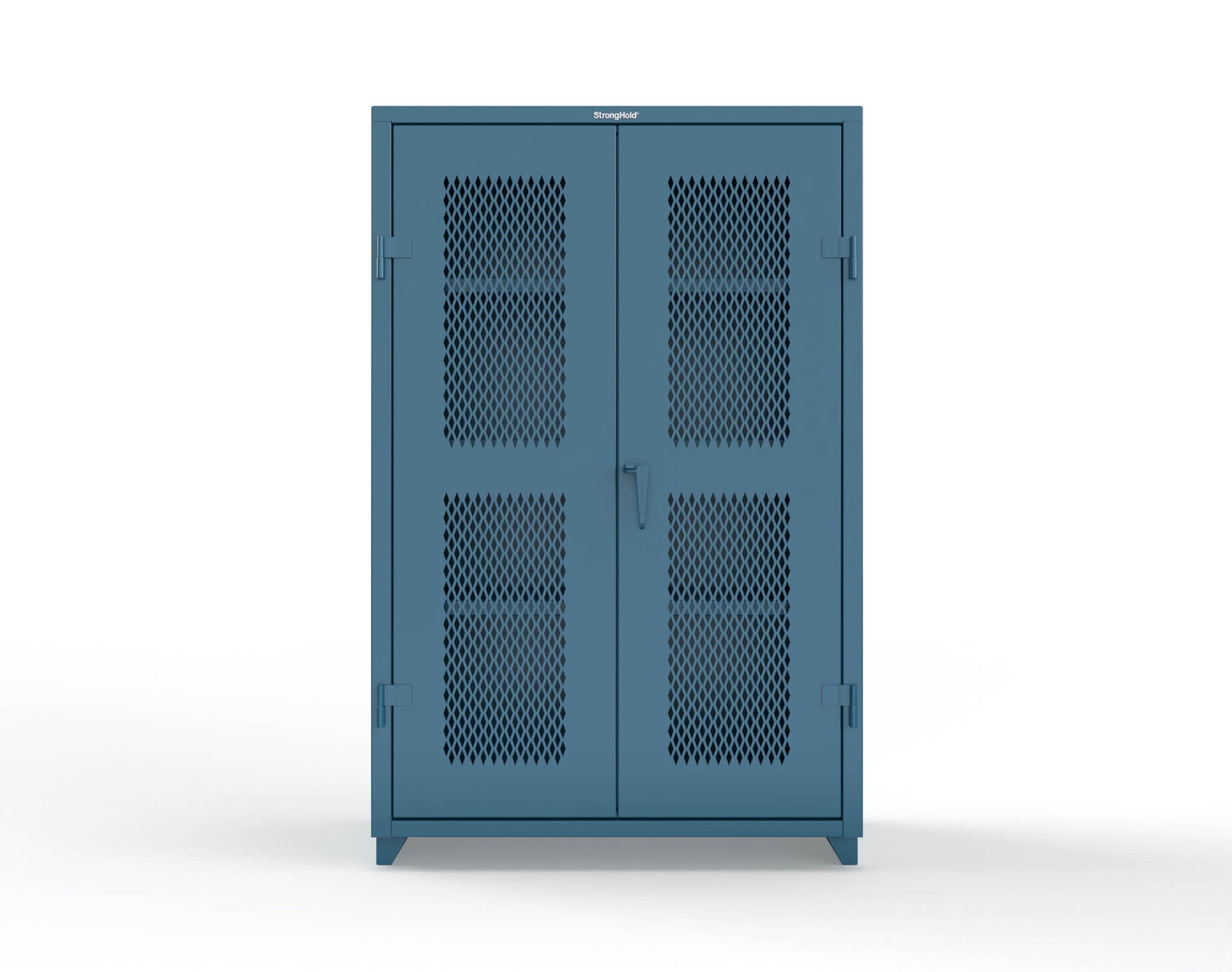 Extra Heavy Duty 14 GA Cabinet with Ventilated (Diamond) Doors - 48 In. W x 24 In. D x 75 In. H - 46-V-243-L-5001