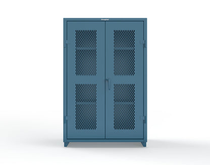 Extra Heavy Duty 14 GA Cabinet with Ventilated (Diamond) Doors - 48 In. W x 24 In. D x 75 In. H - 46-V-243-L-5001