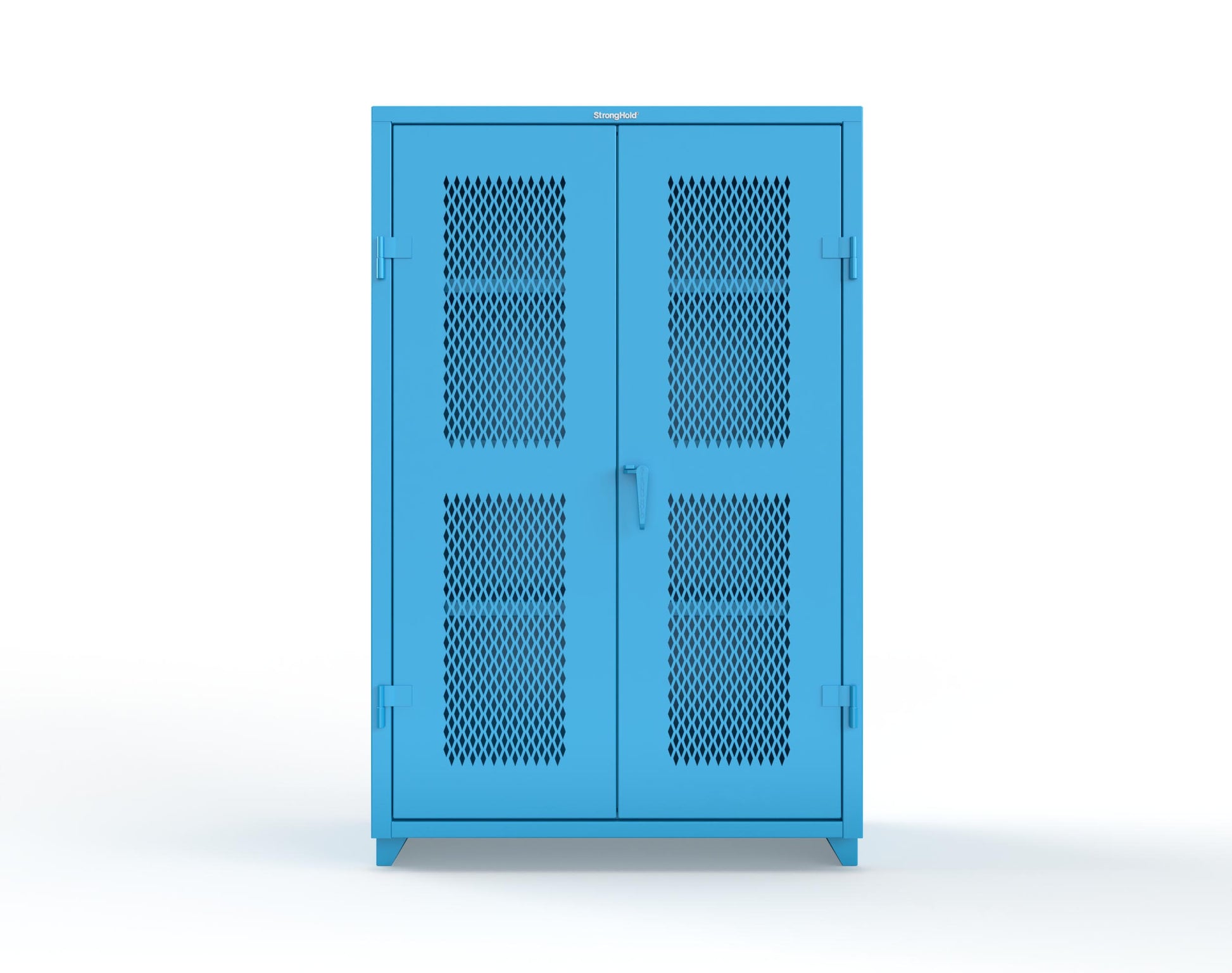 Extra Heavy Duty 14 GA Cabinet with Ventilated (Diamond) Doors - 48 In. W x 24 In. D x 75 In. H - 46-V-243-L-5012