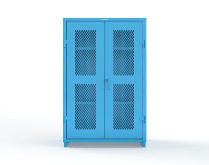 Extra Heavy Duty 14 GA Cabinet with Ventilated (Diamond) Doors - 48 In. W x 24 In. D x 75 In. H - 46-V-243-L-5012
