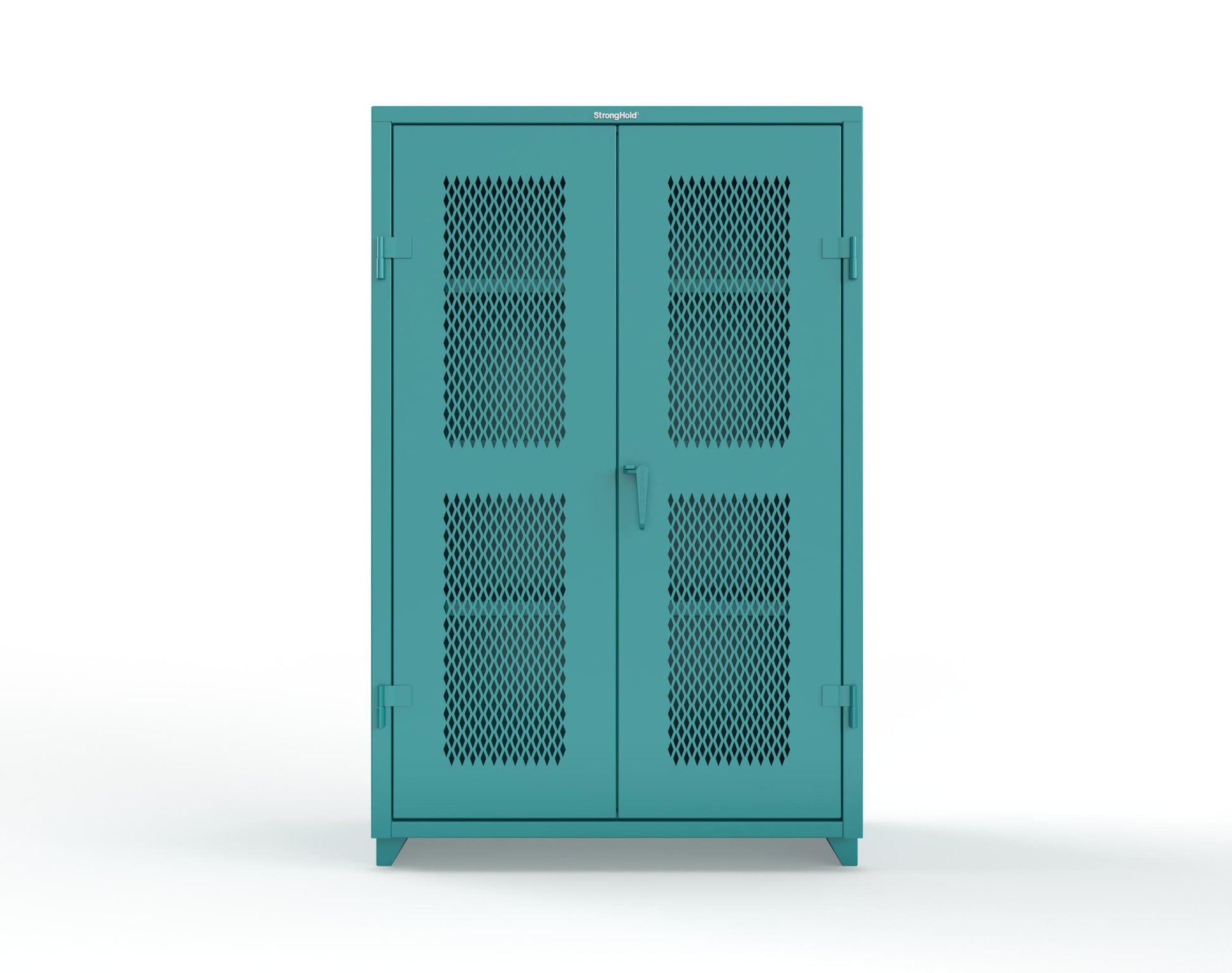Extra Heavy Duty 14 GA Cabinet with Ventilated (Diamond) Doors - 48 In. W x 24 In. D x 75 In. H - 46-V-243-L-5021