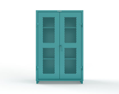 Extra Heavy Duty 14 GA Cabinet with Ventilated (Diamond) Doors - 48 In. W x 24 In. D x 75 In. H - 46-V-243-L-5021