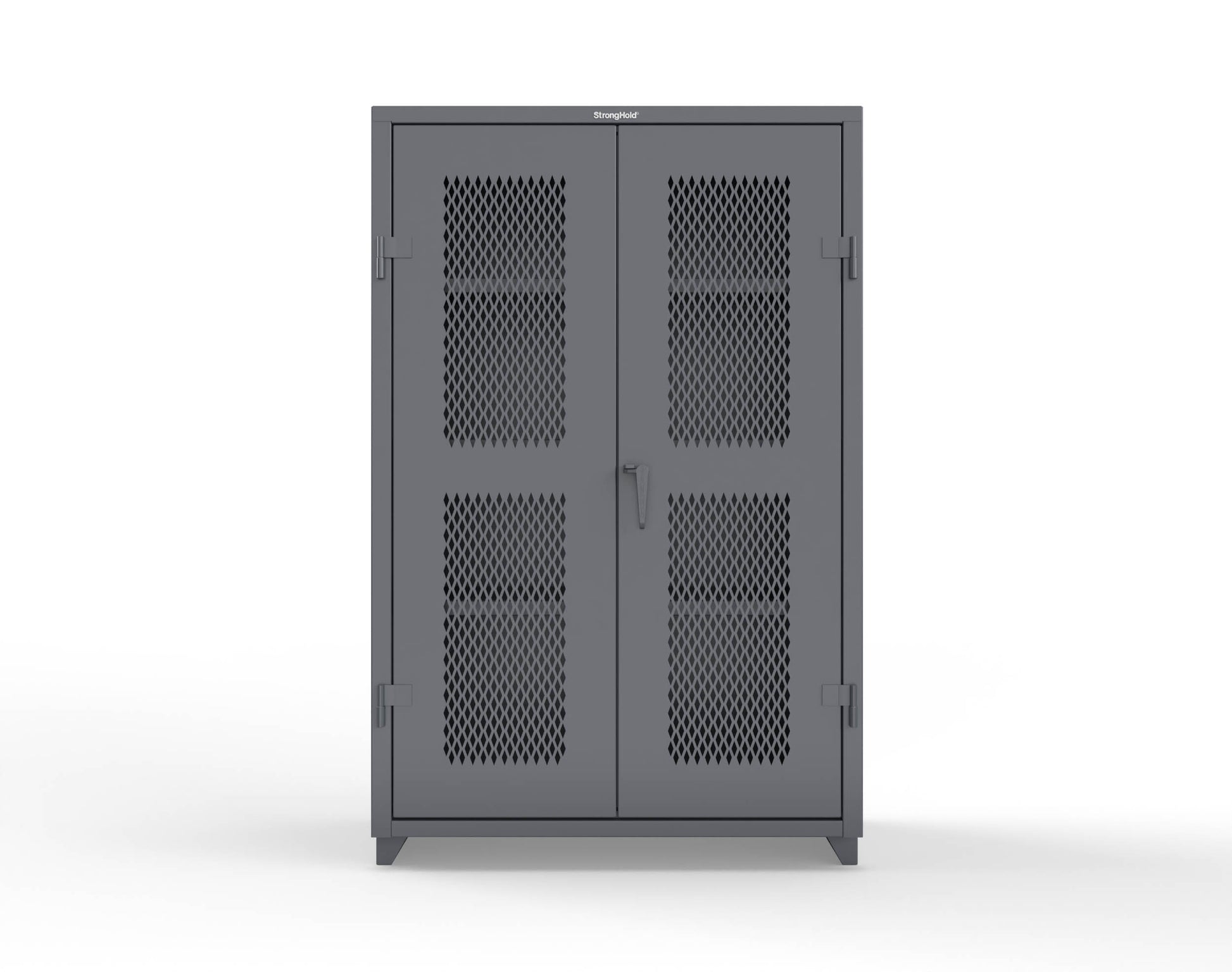 Extra Heavy Duty 14 GA Cabinet with Ventilated (Diamond) Doors - 48 In. W x 24 In. D x 75 In. H - 46-V-243-L-7024