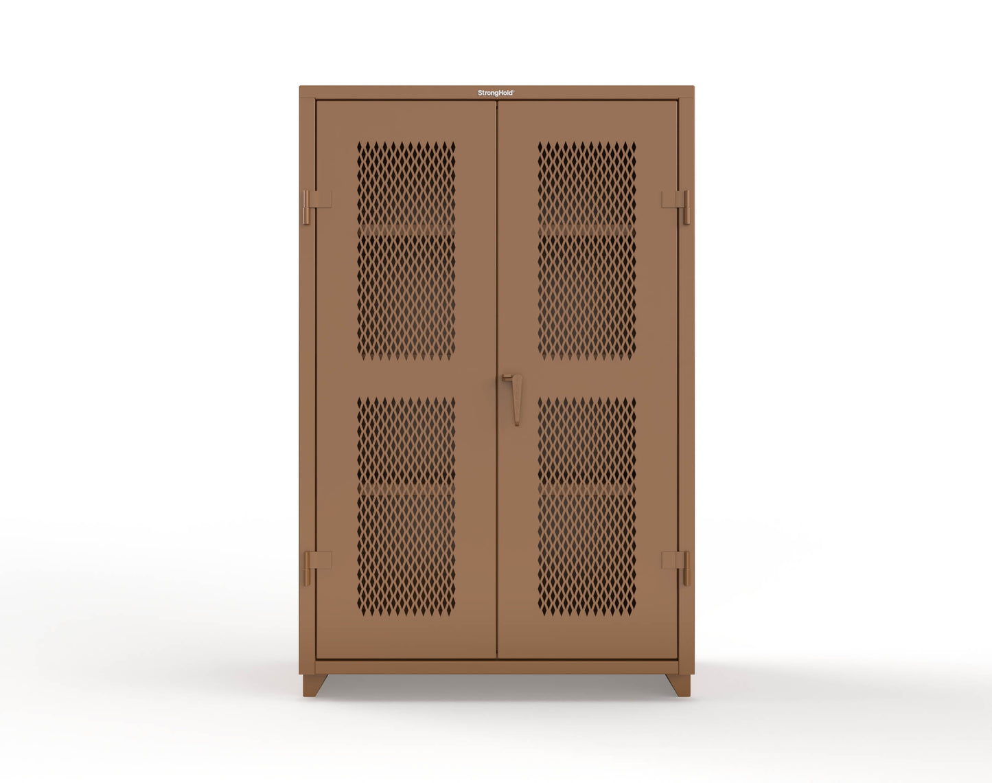 Extra Heavy Duty 14 GA Cabinet with Ventilated (Diamond) Doors - 48 In. W x 24 In. D x 75 In. H - 46-V-243-L-8008