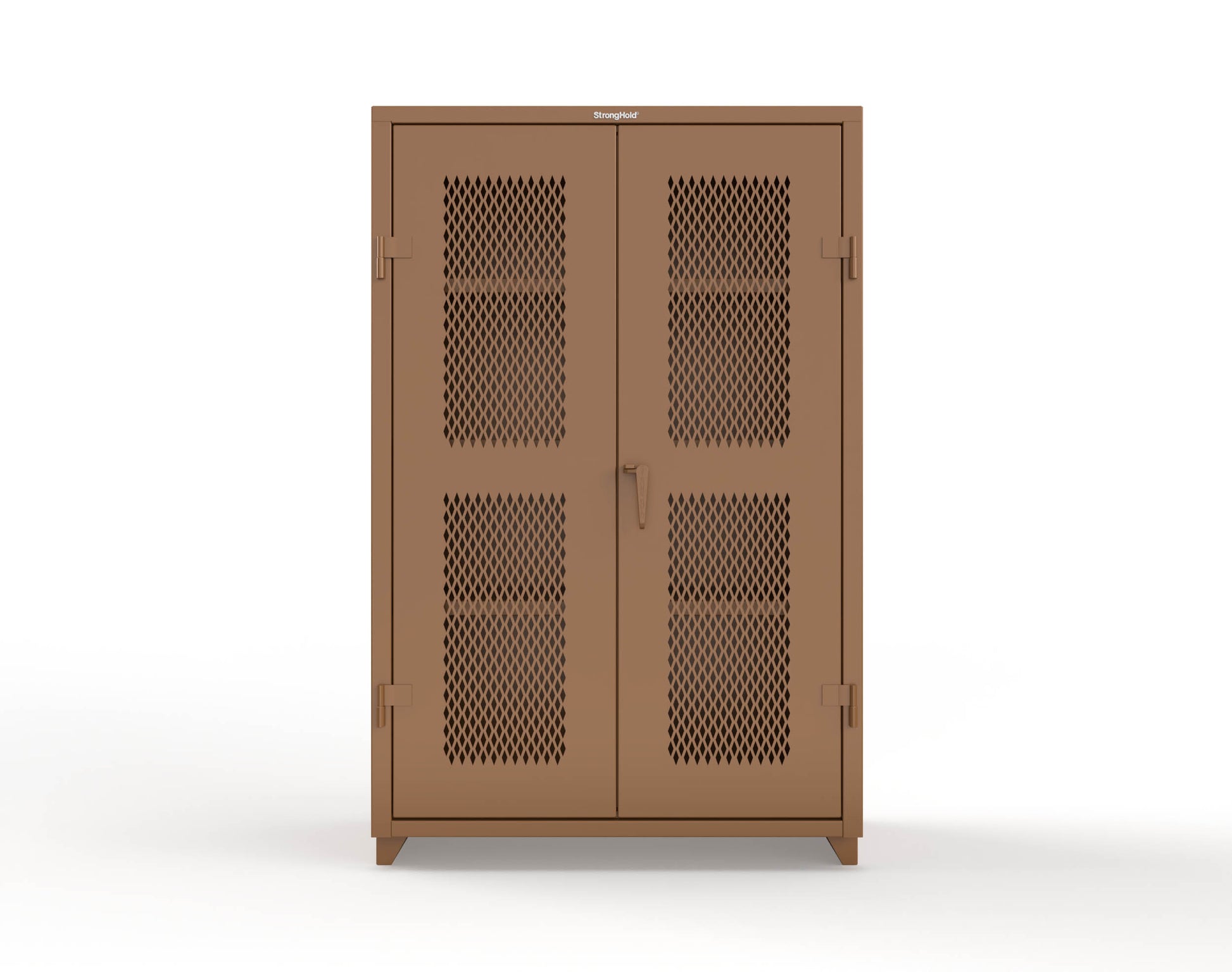 Extra Heavy Duty 14 GA Cabinet with Ventilated (Diamond) Doors - 48 In. W x 24 In. D x 75 In. H - 46-V-243-L-8008