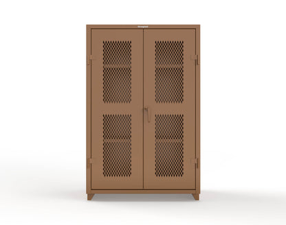 Extra Heavy Duty 14 GA Cabinet with Ventilated (Diamond) Doors - 48 In. W x 24 In. D x 75 In. H - 46-V-243-L-8008