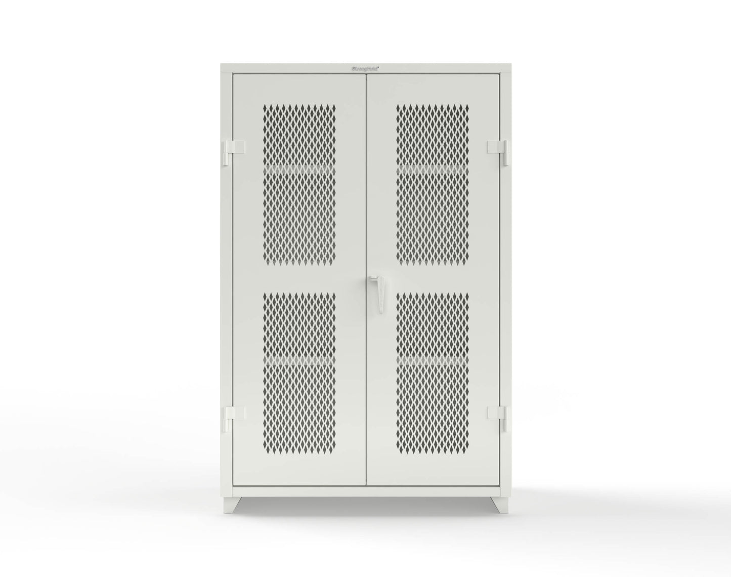 Extra Heavy Duty 14 GA Cabinet with Ventilated (Diamond) Doors - 48 In. W x 24 In. D x 75 In. H - 46-V-243-L-9003