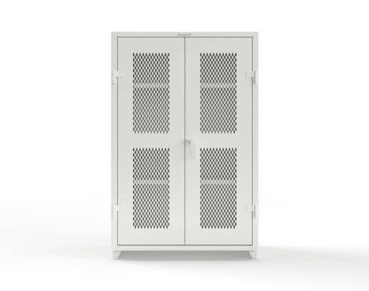 Extra Heavy Duty 14 GA Cabinet with Ventilated (Diamond) Doors - 48 In. W x 24 In. D x 75 In. H - 46-V-243-L-9003