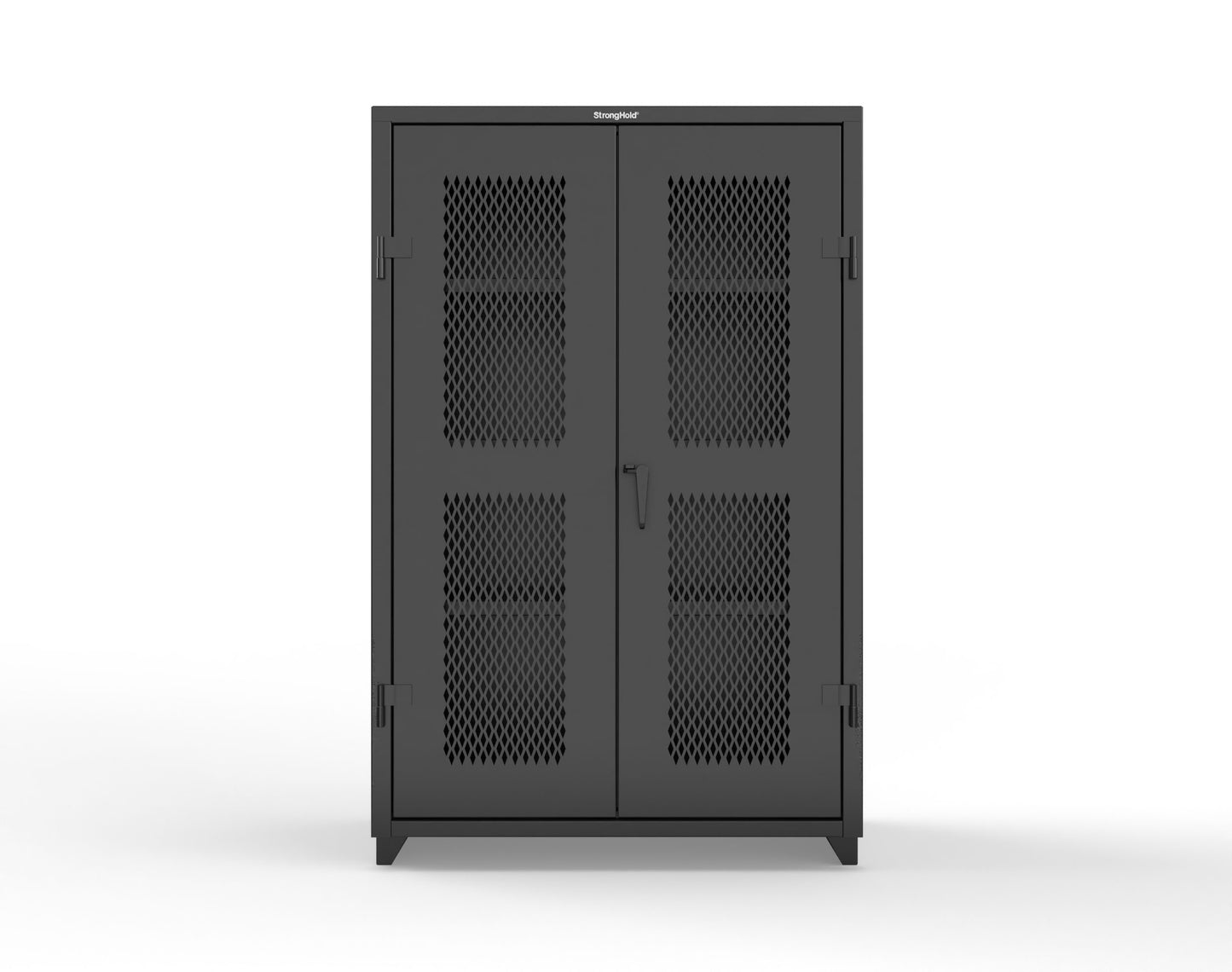 Extra Heavy Duty 14 GA Cabinet with Ventilated (Diamond) Doors - 48 In. W x 24 In. D x 75 In. H - 46-V-243-L-9005