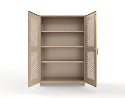 Extra Heavy Duty 14 GA Cabinet with Ventilated (Diamond) Doors - 48 In. W x 24 In. D x 75 In. H - 46-V-243-L-1019