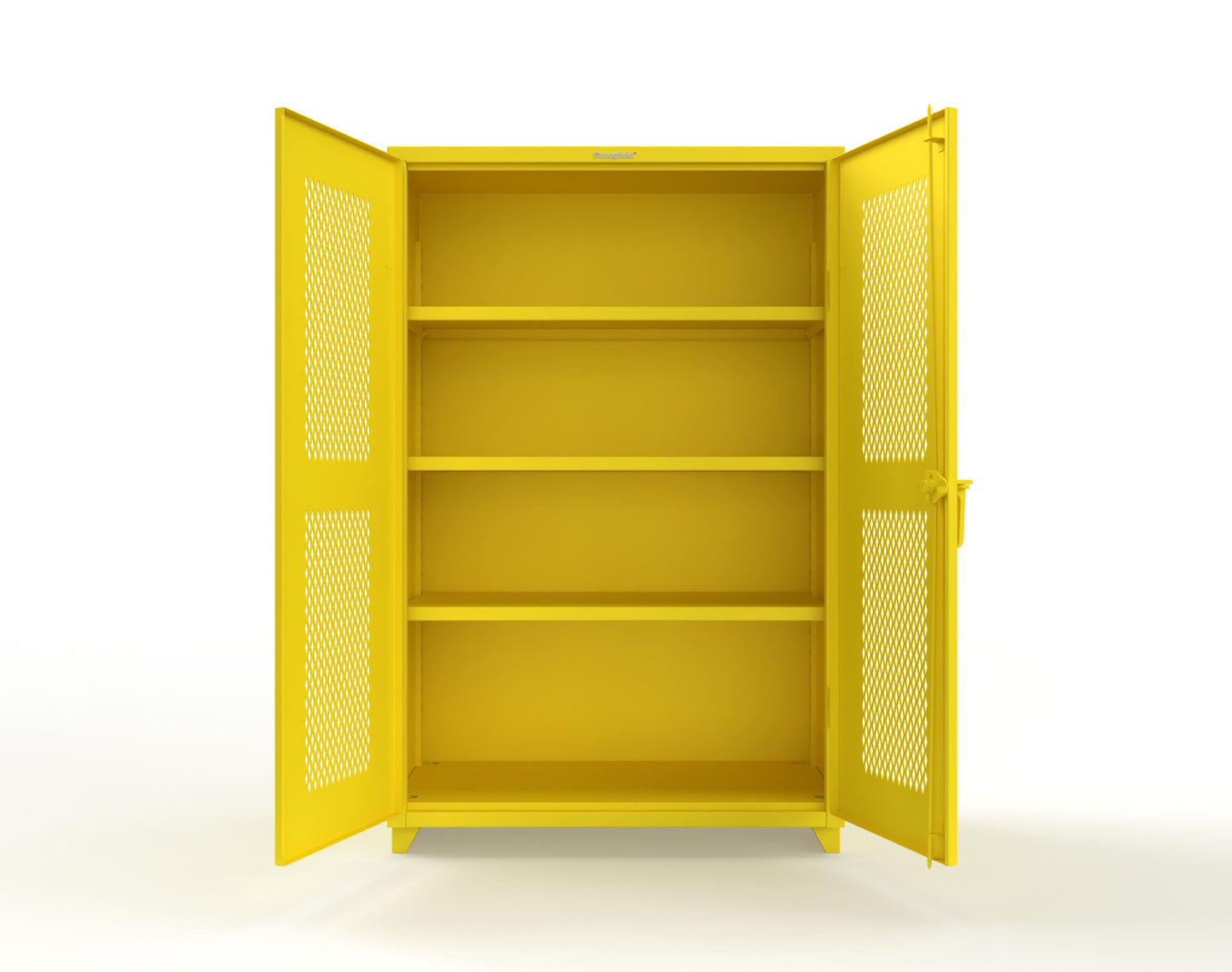 Extra Heavy Duty 14 GA Cabinet with Ventilated (Diamond) Doors - 48 In. W x 24 In. D x 75 In. H - 46-V-243-L-1021