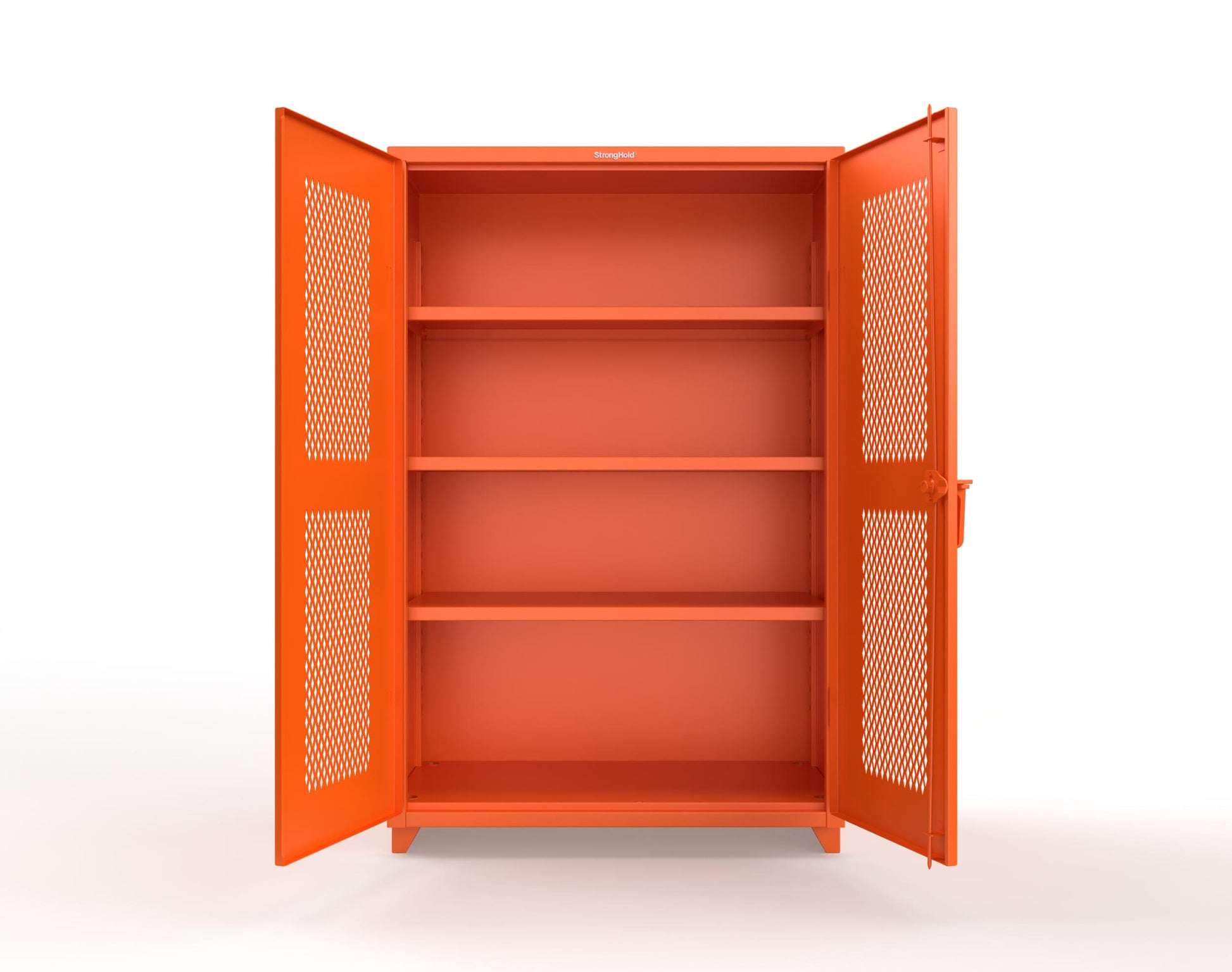 Extra Heavy Duty 14 GA Cabinet with Ventilated (Diamond) Doors - 48 In. W x 24 In. D x 75 In. H - 46-V-243-L-2009