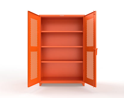 Extra Heavy Duty 14 GA Cabinet with Ventilated (Diamond) Doors - 48 In. W x 24 In. D x 75 In. H - 46-V-243-L-2009