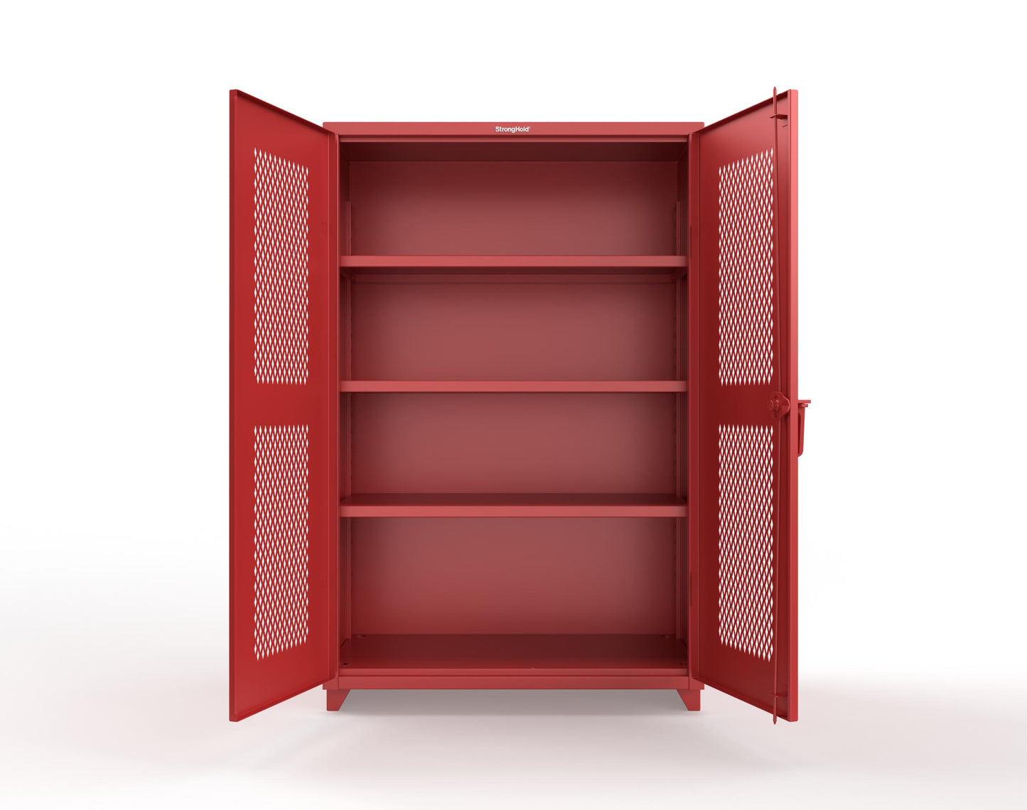 Extra Heavy Duty 14 GA Cabinet with Ventilated (Diamond) Doors - 48 In. W x 24 In. D x 75 In. H - 46-V-243-L-3001