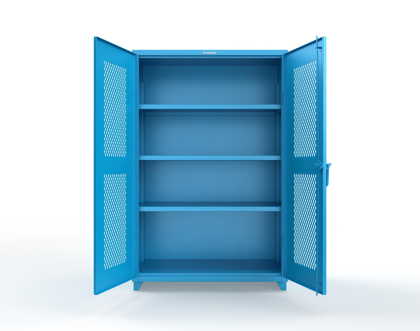 Extra Heavy Duty 14 GA Cabinet with Ventilated (Diamond) Doors - 48 In. W x 24 In. D x 75 In. H - 46-V-243-L-5012