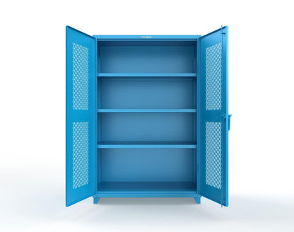 Extra Heavy Duty 14 GA Cabinet with Ventilated (Diamond) Doors - 48 In. W x 24 In. D x 75 In. H - 46-V-243-L-5012