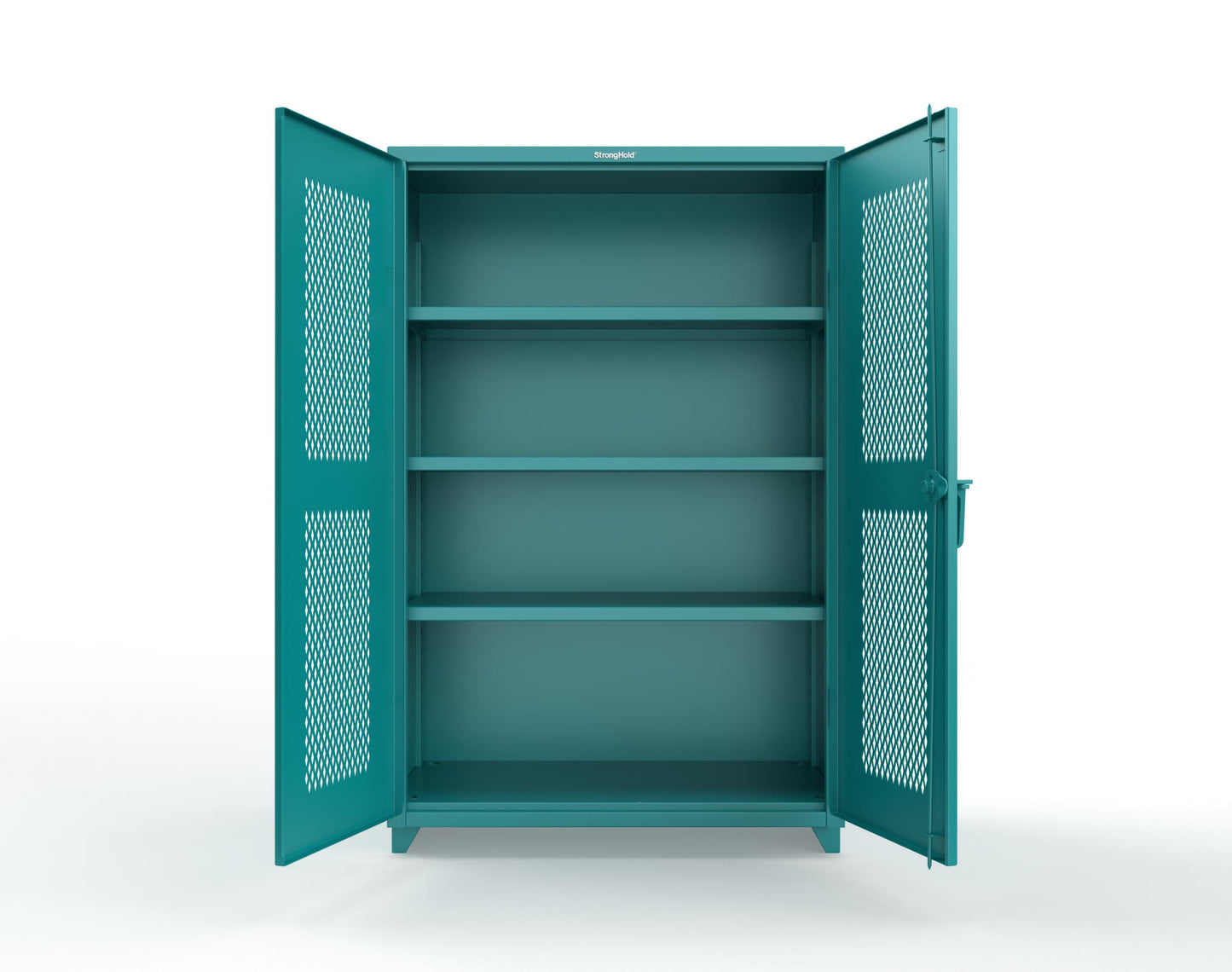 Extra Heavy Duty 14 GA Cabinet with Ventilated (Diamond) Doors - 48 In. W x 24 In. D x 75 In. H - 46-V-243-L-5021