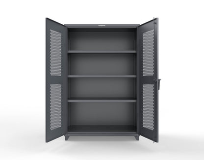 Extra Heavy Duty 14 GA Cabinet with Ventilated (Diamond) Doors - 48 In. W x 24 In. D x 75 In. H - 46-V-243-L-7024