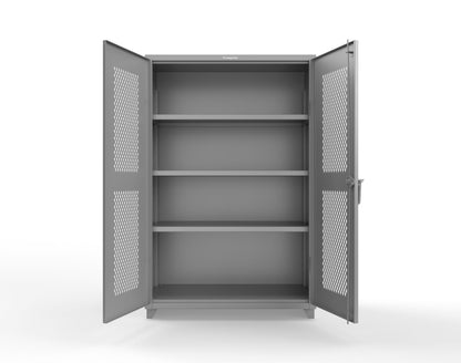 Extra Heavy Duty 14 GA Cabinet with Ventilated (Diamond) Doors - 48 In. W x 24 In. D x 75 In. H - 46-V-243-L-7037